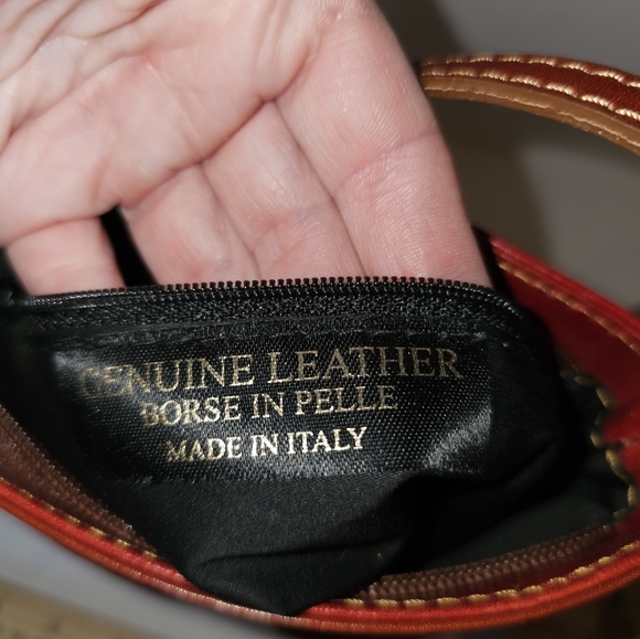 Italian Leather Borse en Pelle Red Crossbody Bag - Picture 8 of 13